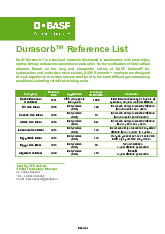 Thumbnail for: Durasorb Reference List 2021 06